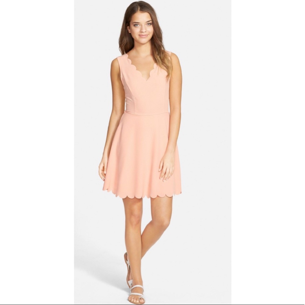 Jella Couture peach mini a-line dress small